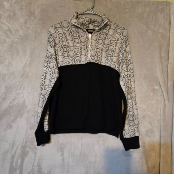 Monrow‎ Snakeskin Print  Swiftie Style Athletic Colorblock Pullover Sweatshirt S - Picture 3 of 8